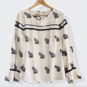 💗 3/25 blouse with elephants from crown & ivy